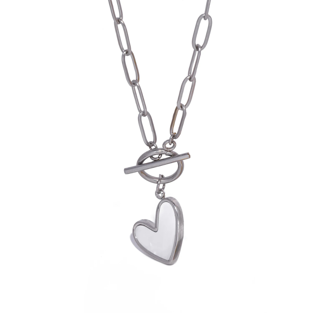 Collier Coeur Nacre argent