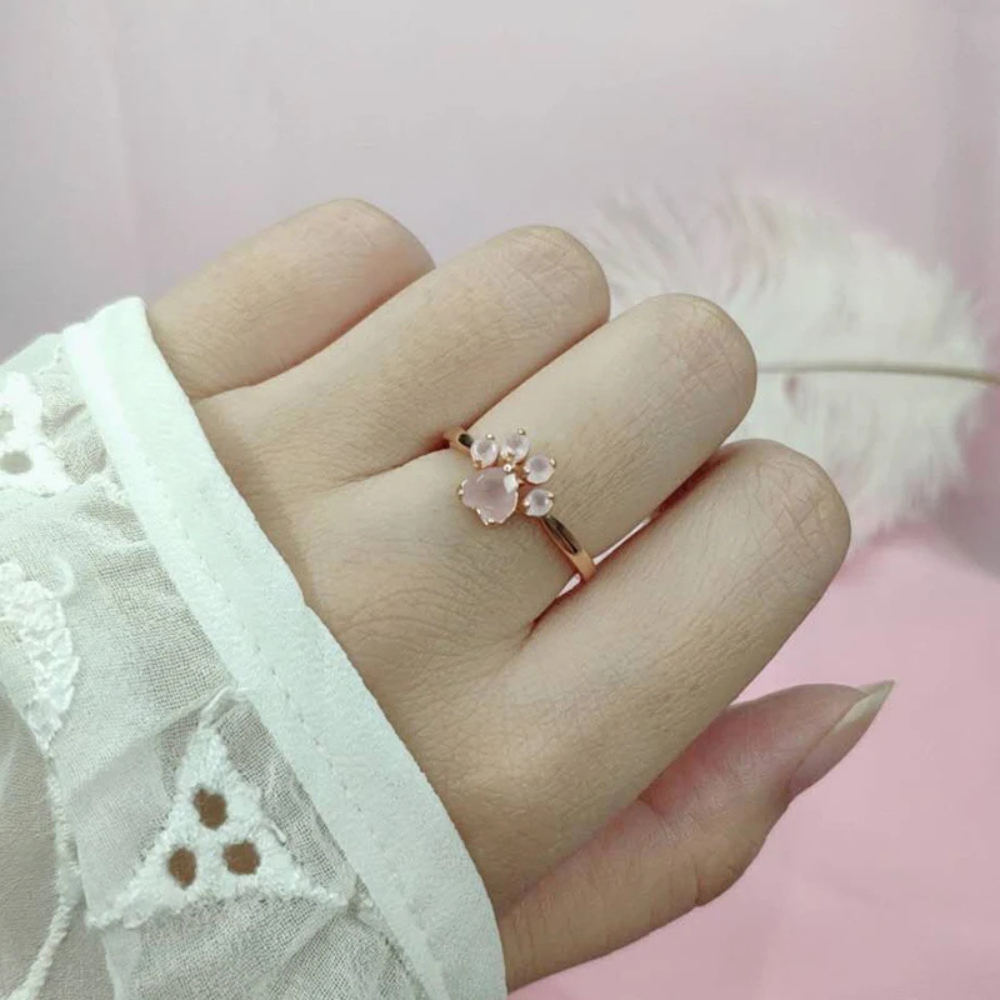 Bague Patte Rose