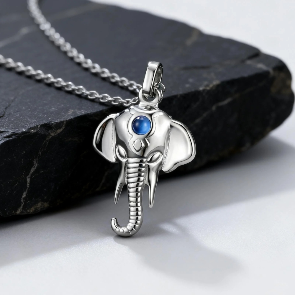 Collier Éléphant Homme bleu