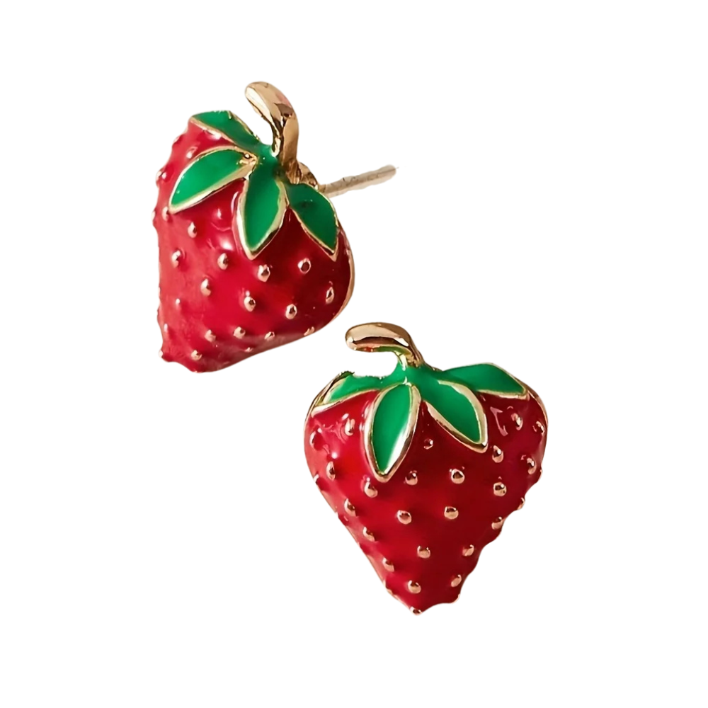 Boucles d'Oreilles Fraise