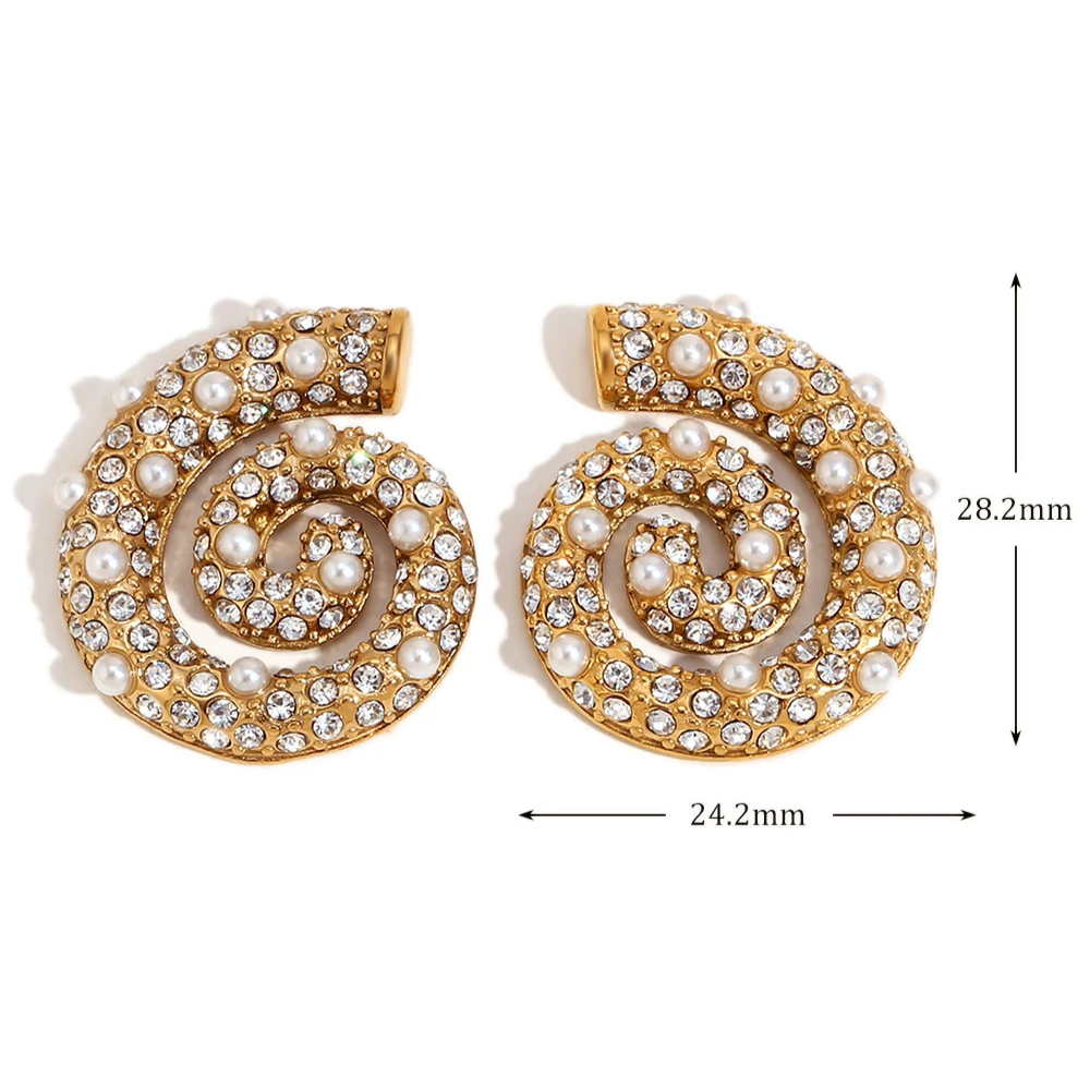 Boucles d'Oreilles Coquillages Cristaux acier