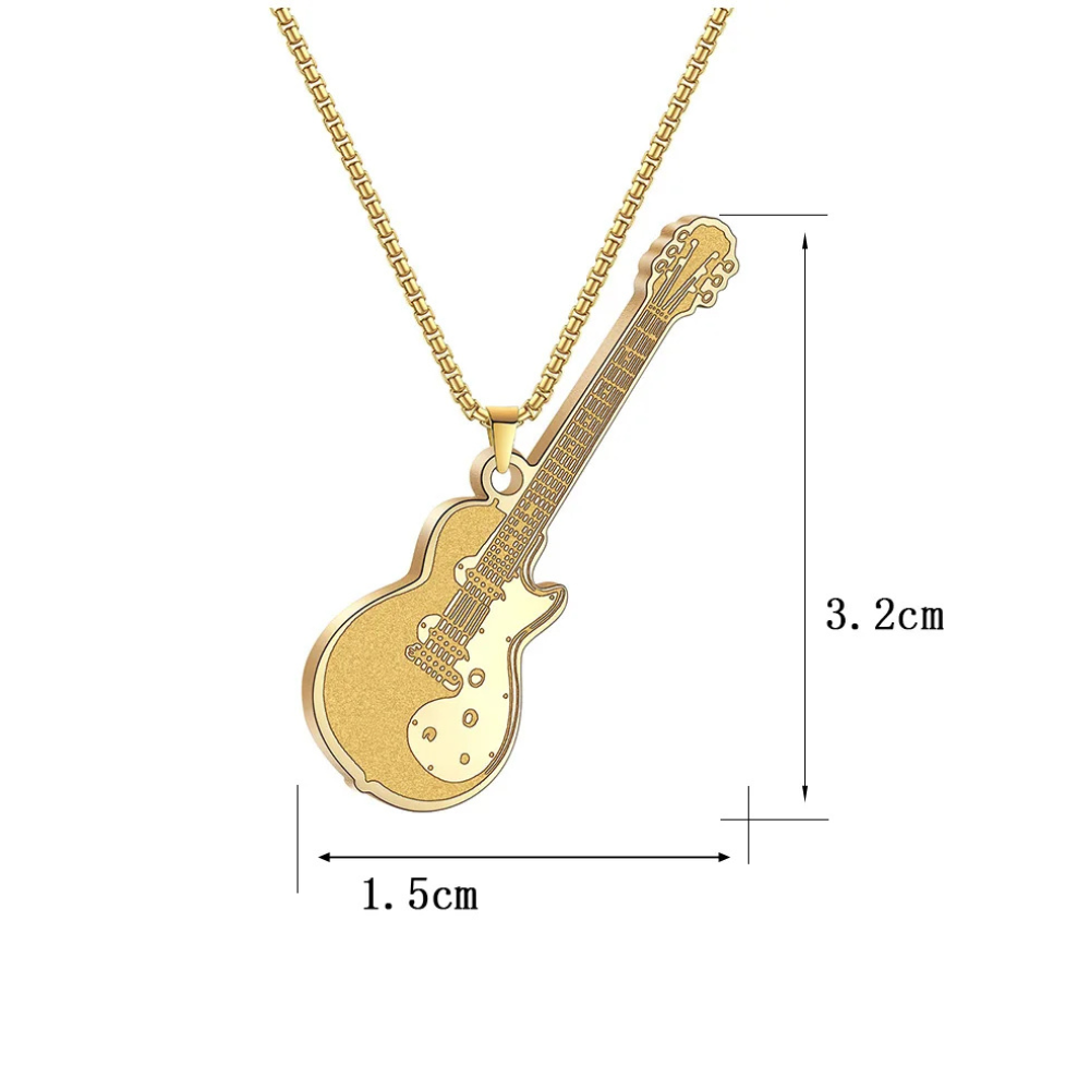 Collier Pendentif Guitare acier