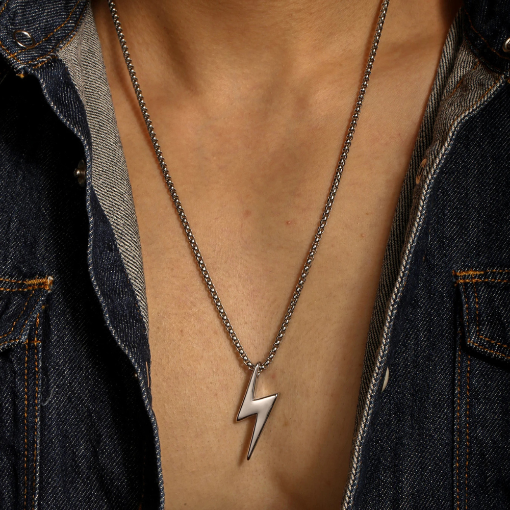 Collier Pendentif Éclair homme