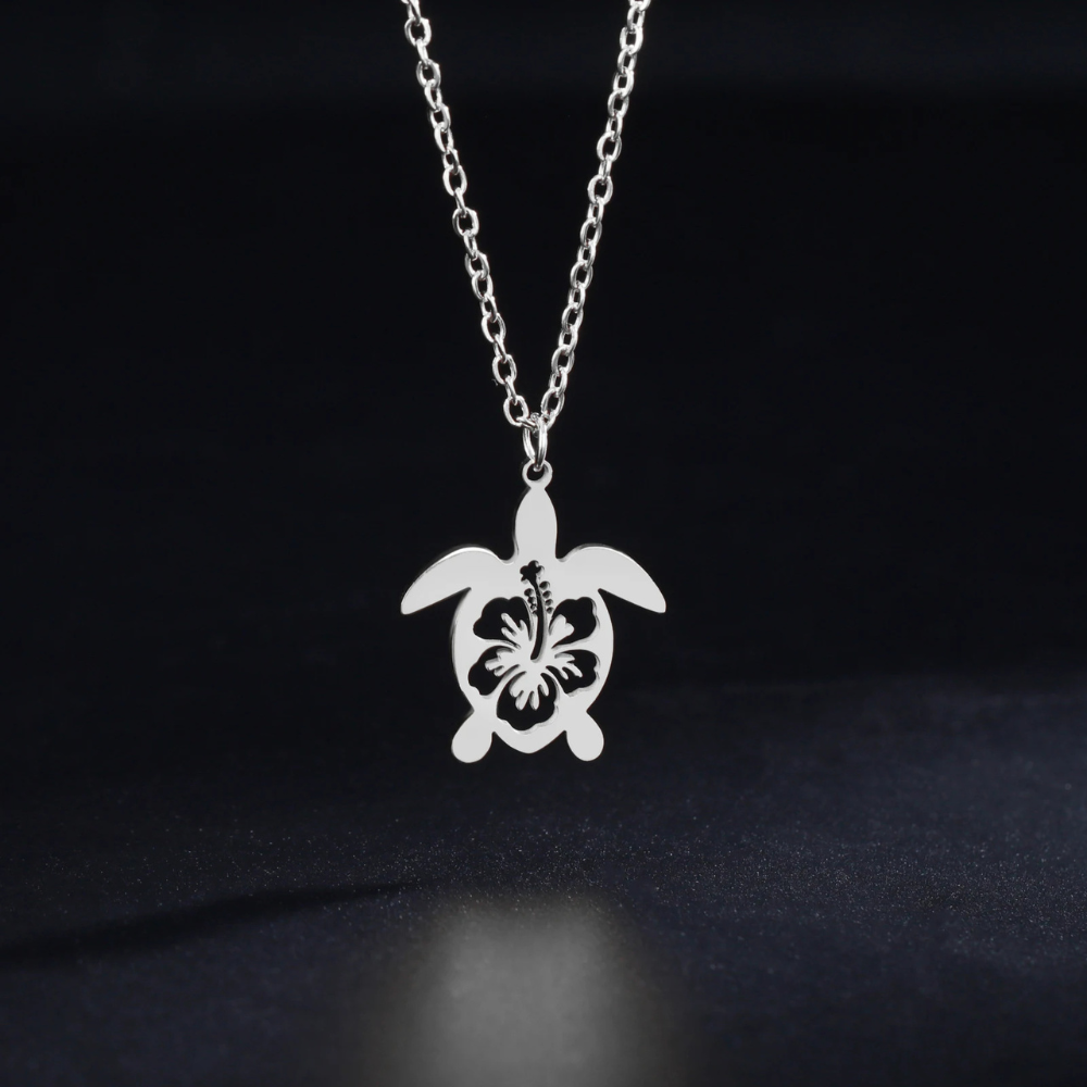 Collier Tortue fleur