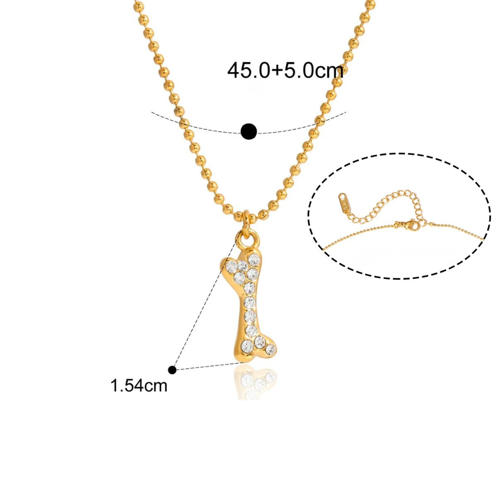 Collier Os de Chien zircon