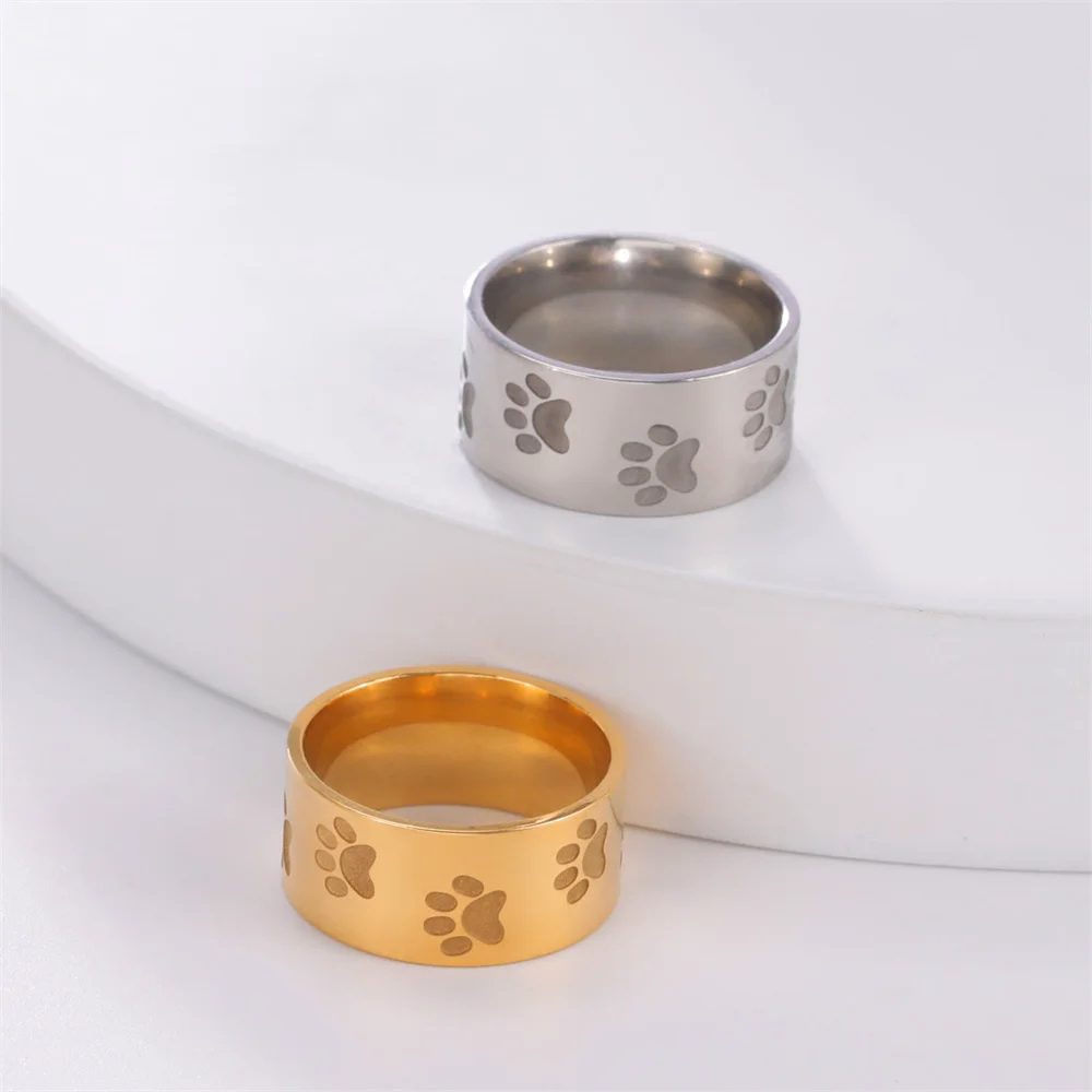 Bague Patte de Chien Homme acier