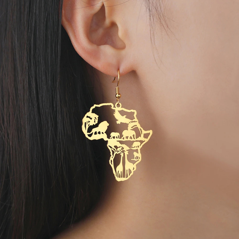 Boucles d'Oreilles Afrique Animaux femme