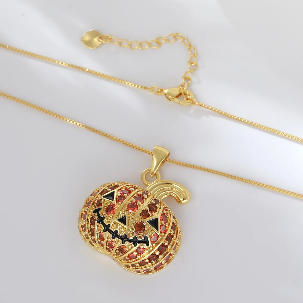 Collier Citrouille Halloween or