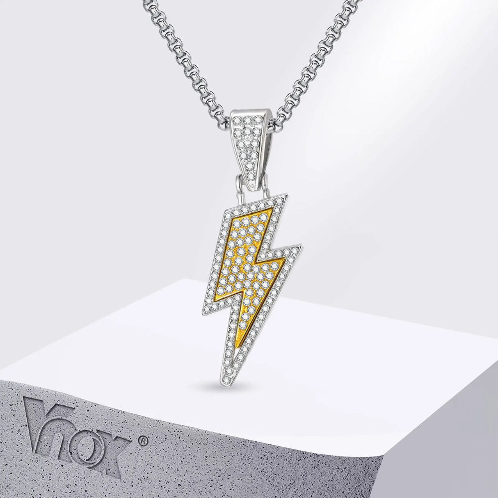 Collier Éclair Homme strass