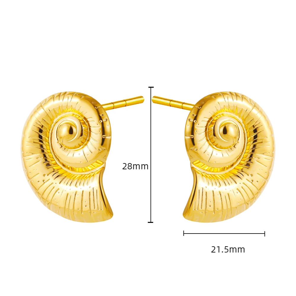Boucles d'Oreilles Coquillage Or doré