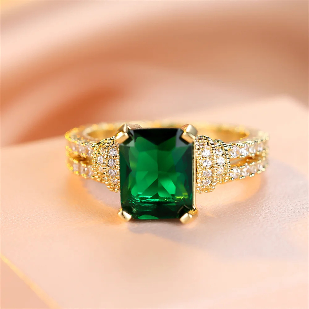 Bague Or Vert diamant