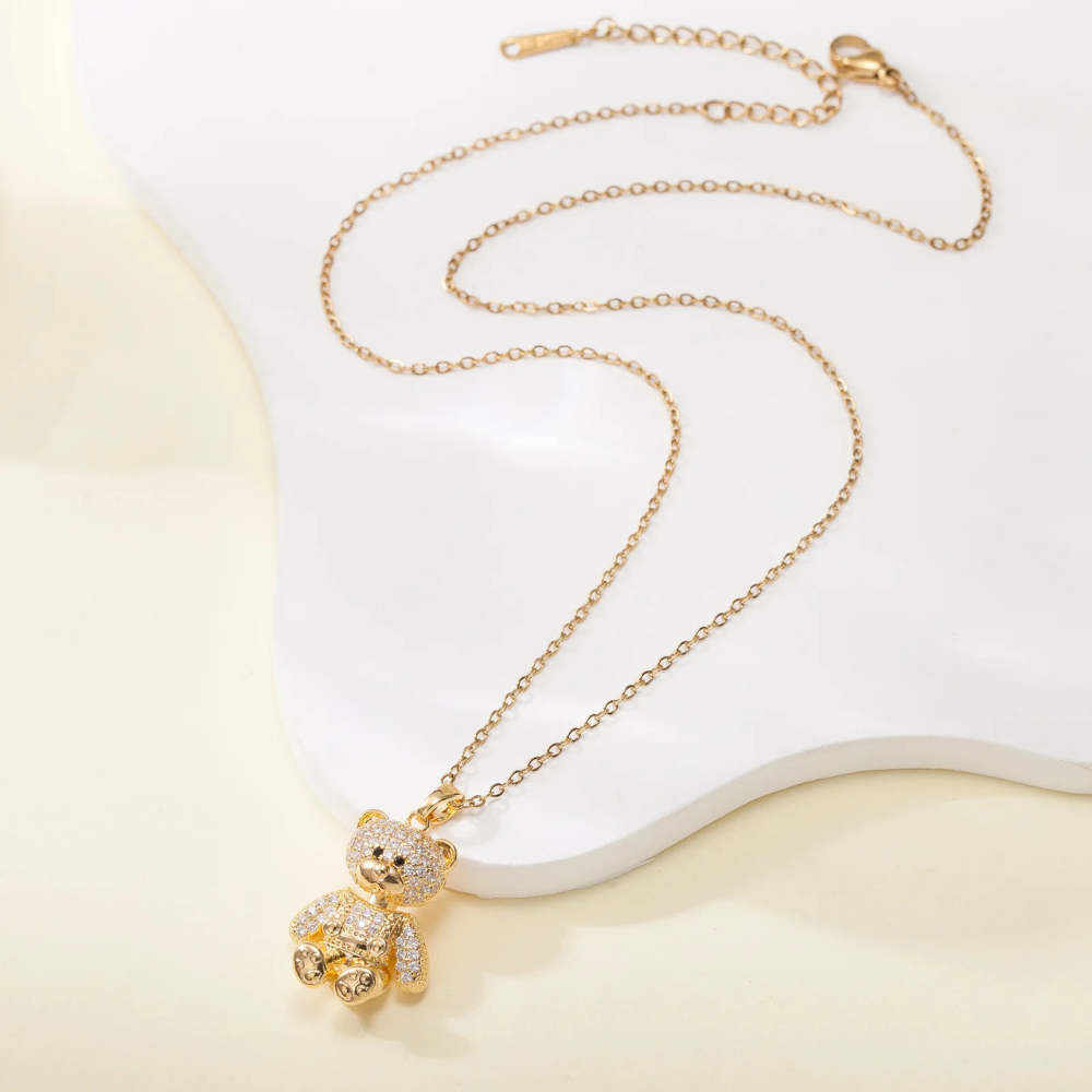 Collier Ourson Diamant or