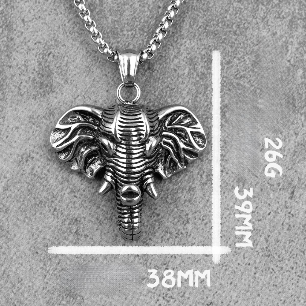Collier Éléphant Homme argent