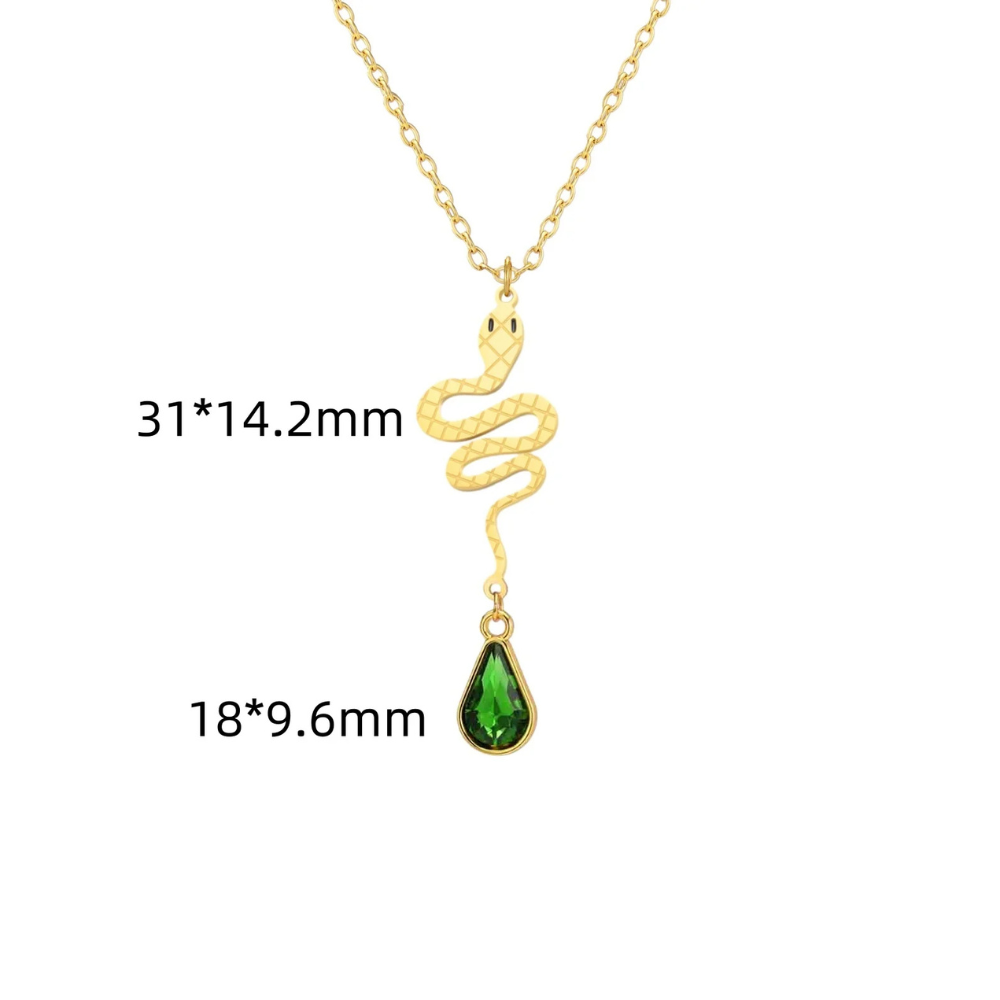 Collier Serpent Perle Verte femme