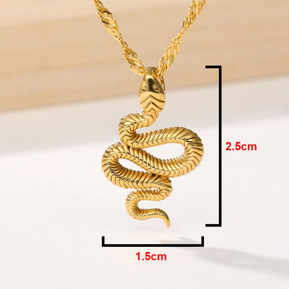 Collier Serpent Or acier