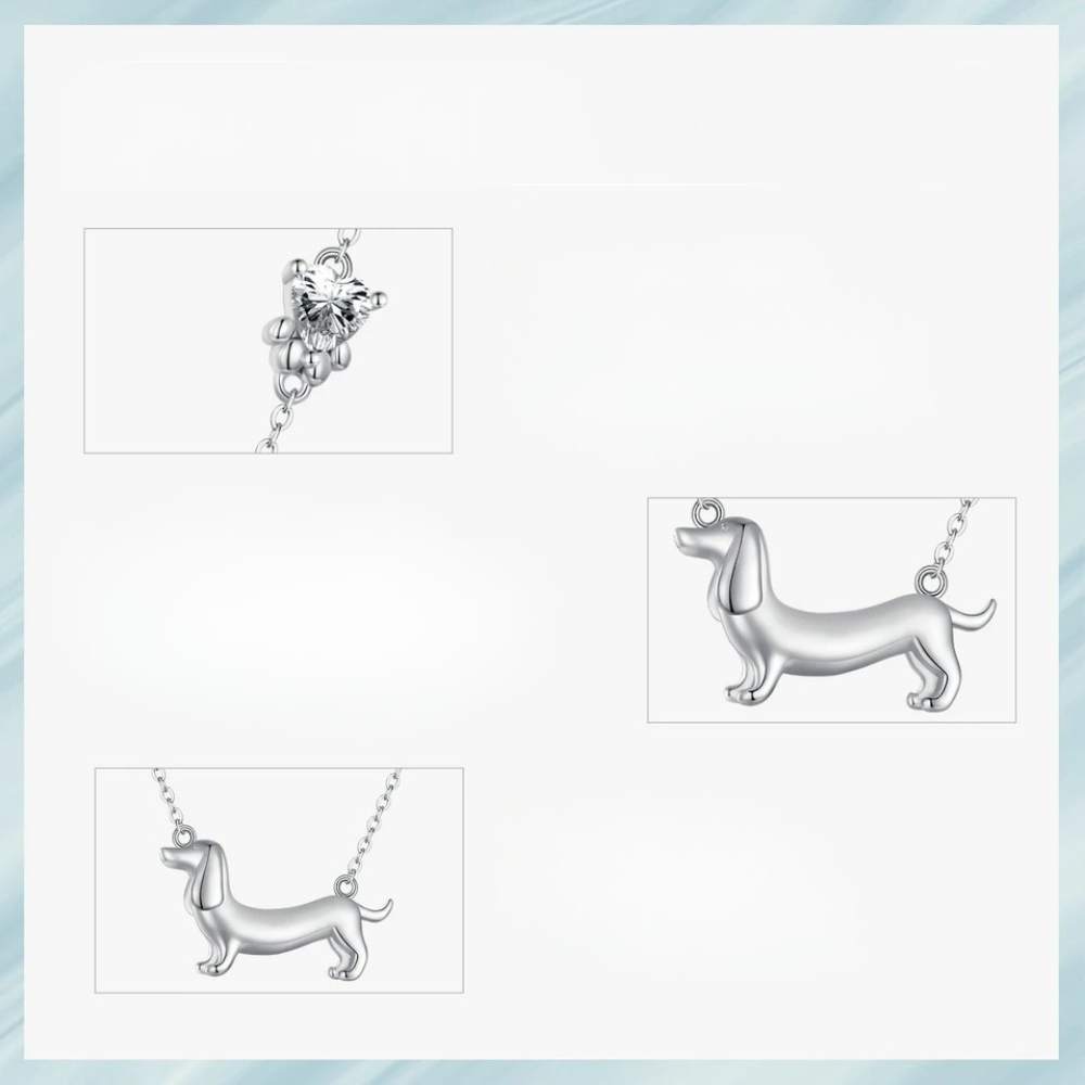Collier Teckel Femme zircon