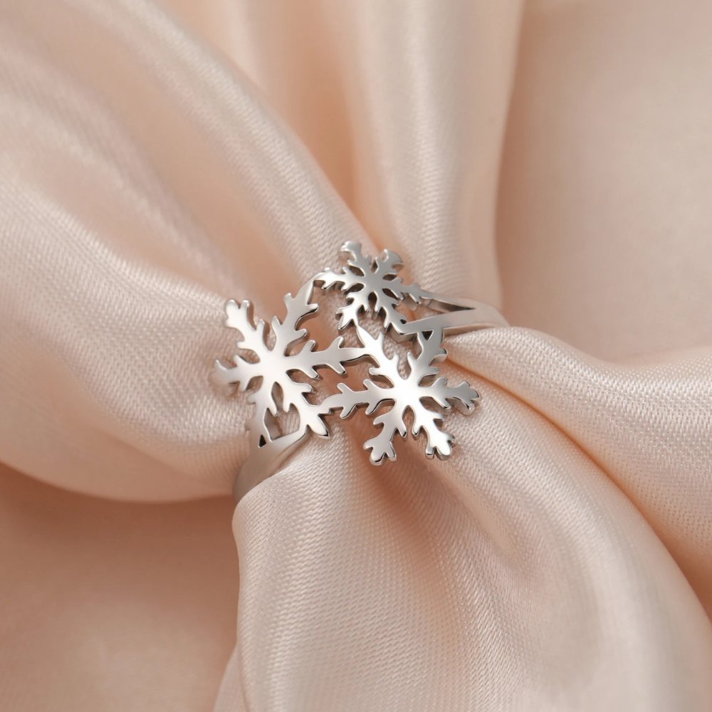 Bague Flocon de Neige argenté