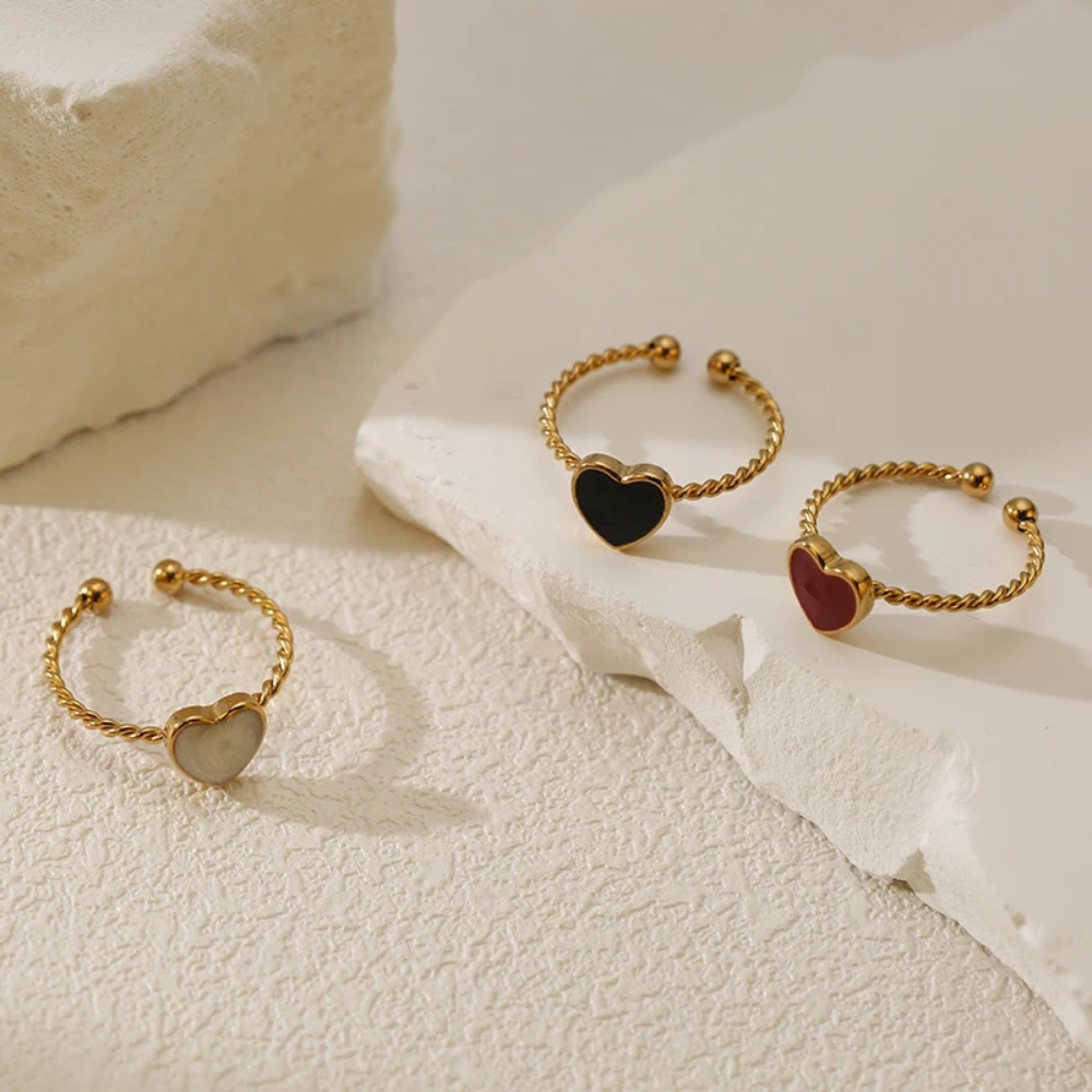 Bague Coeur Torsadé doré