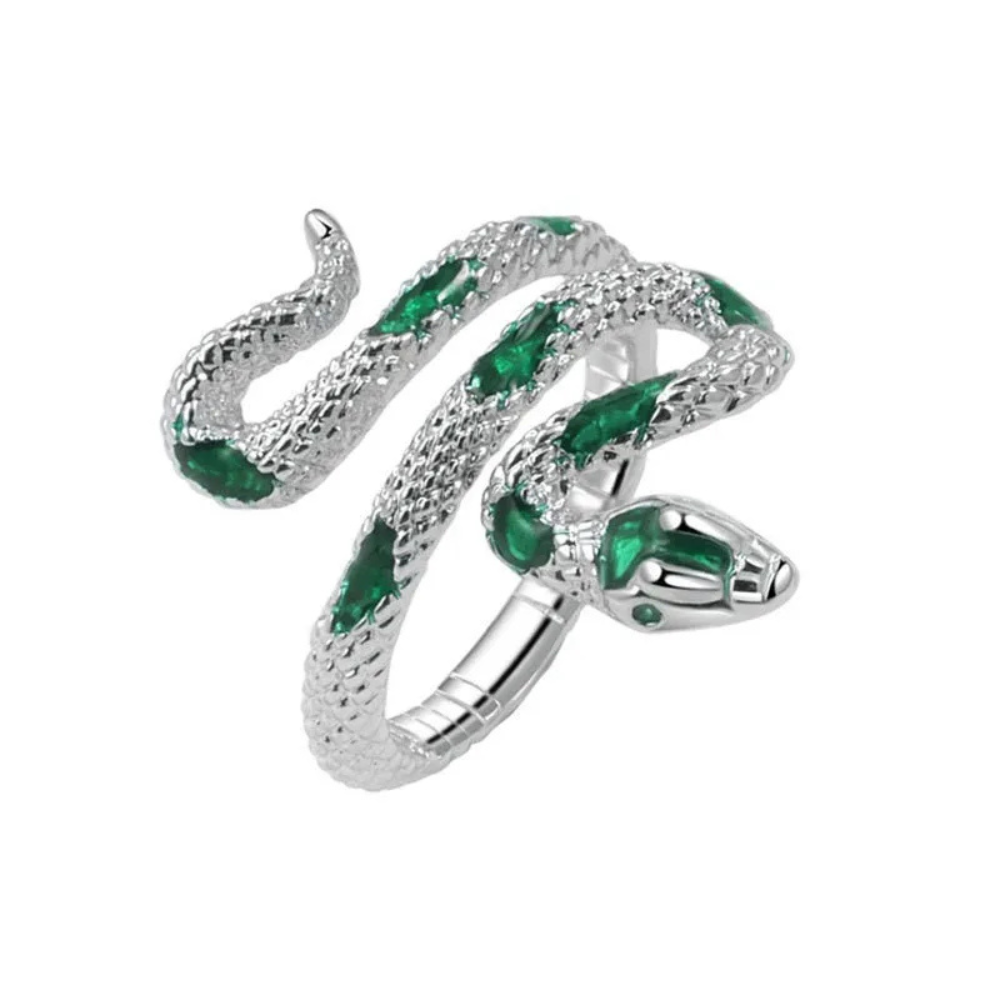 Bague Serpent Pierres vert
