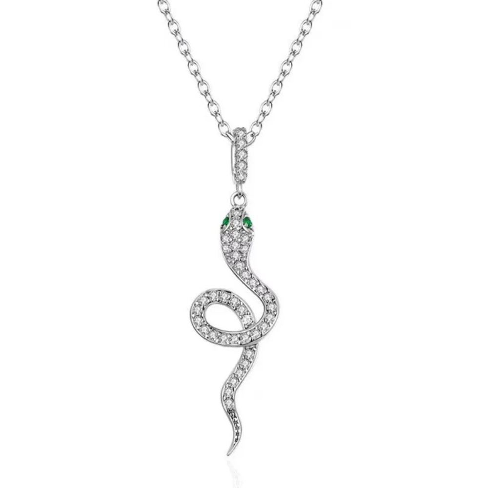 Collier Serpent Strass Argent