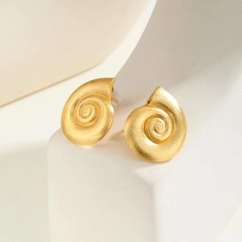 Boucles d'Oreilles Coquillage Or Femme acier inox