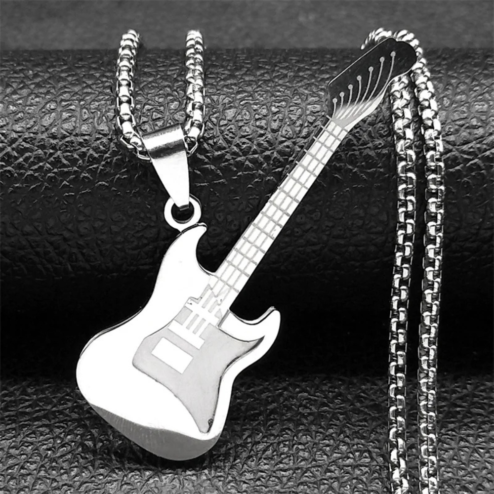Collier Guitare Basse argent