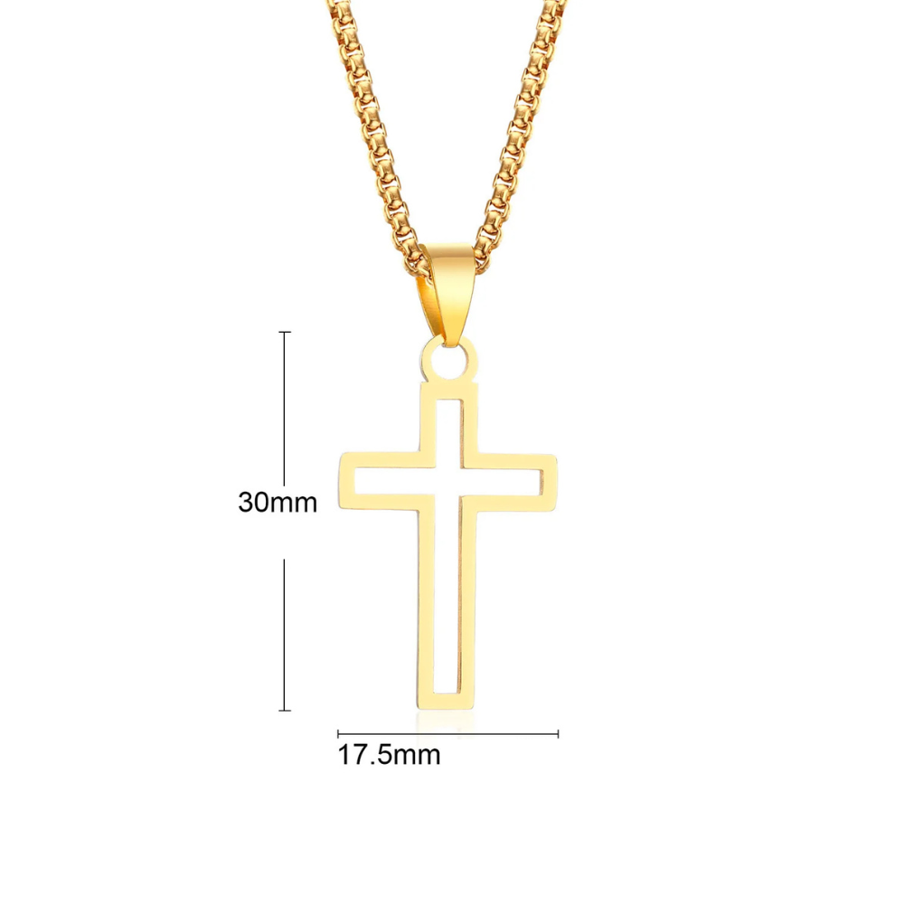 Collier Croix pendentif Homme or