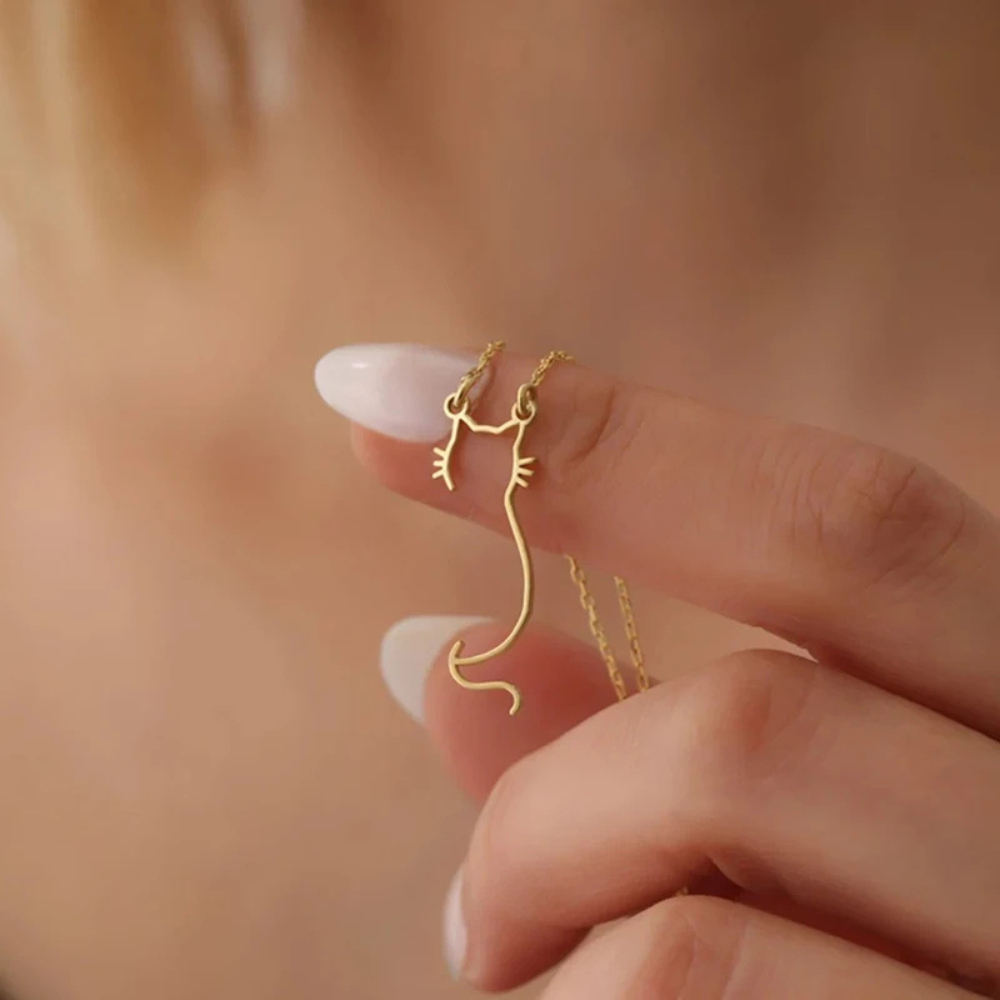 Collier Chat Minimaliste pendentif