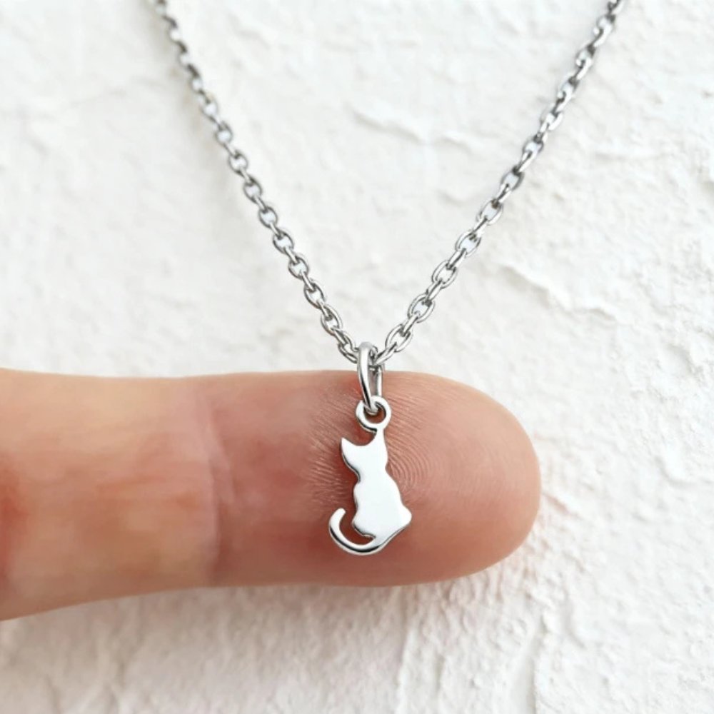 Collier Pendentif Petit Chat acier