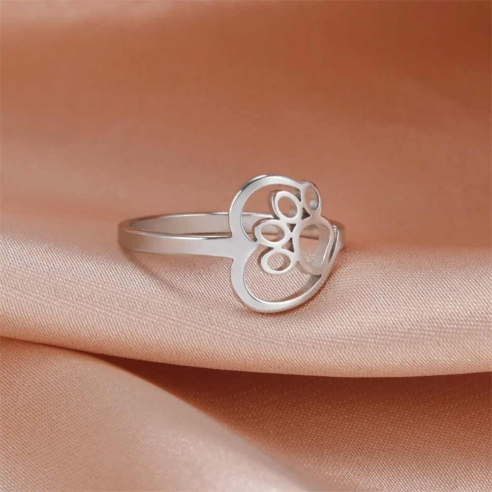 Bague Patte de Chien Coeur anneau