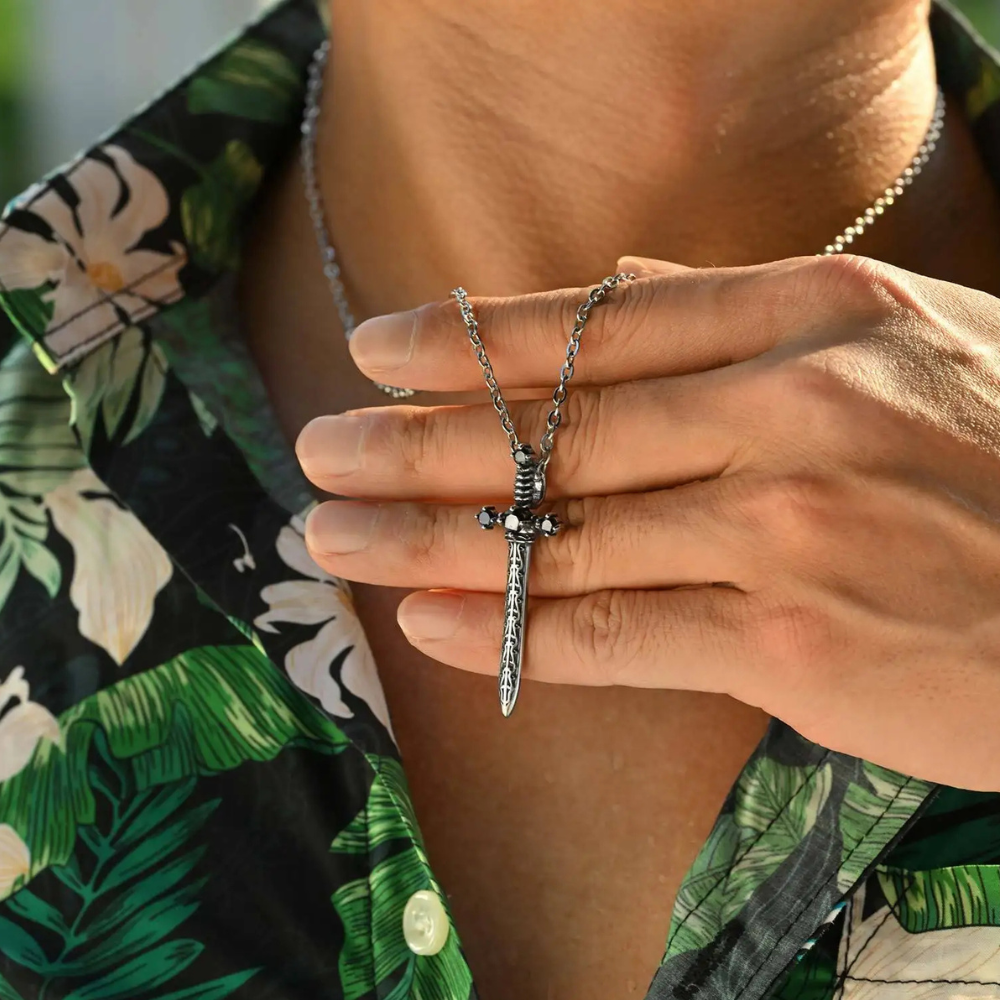 Collier Épée Viking Homme argent
