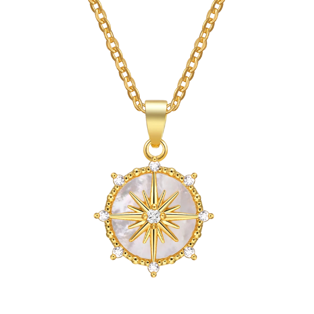 Collier Boussole Strass Femme