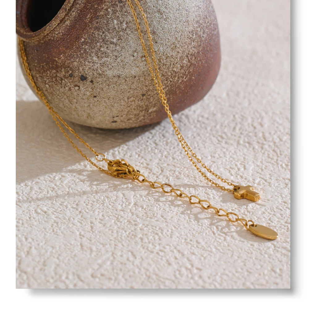 Collier Croix Bubble pendentif