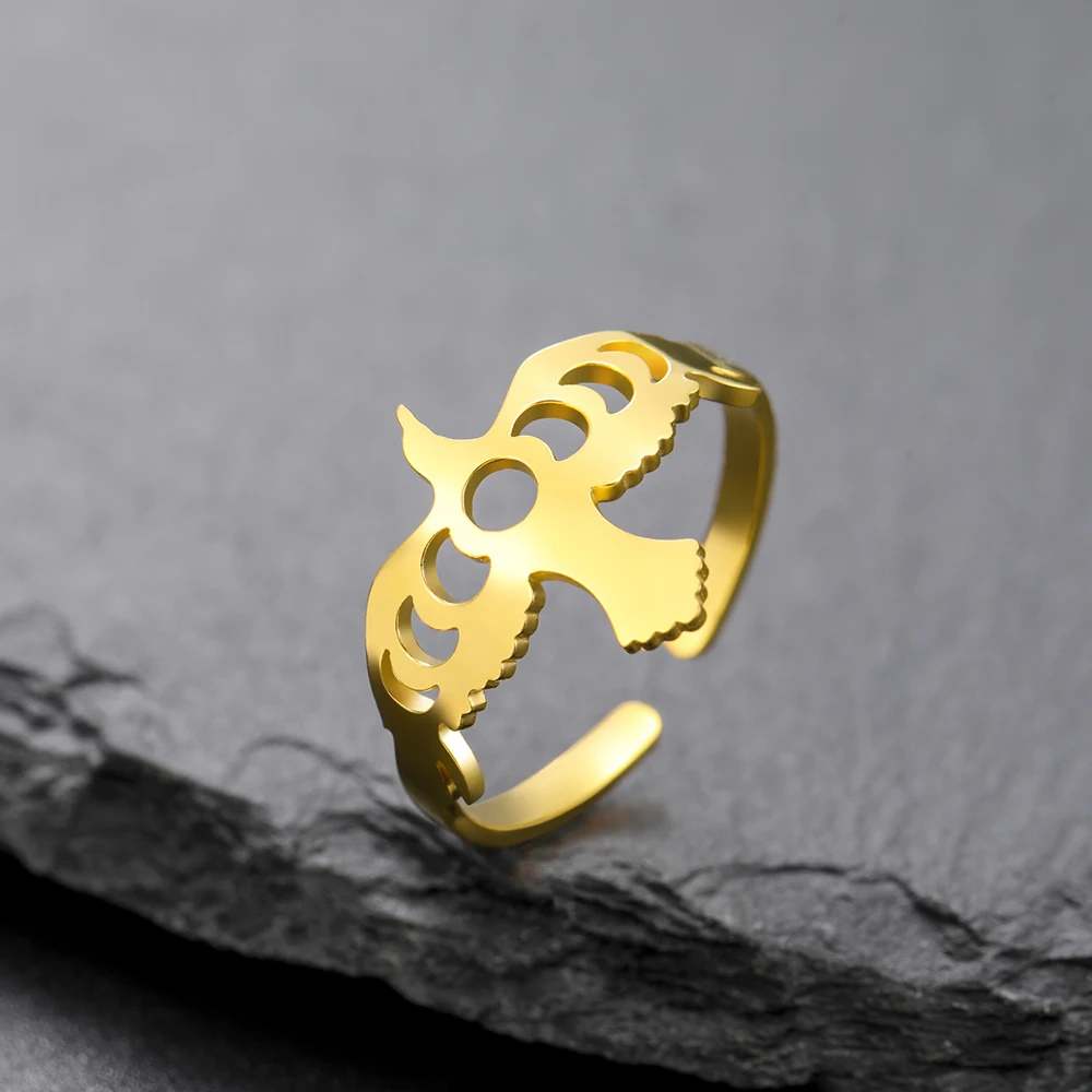 Bague Aigle Lune or femme