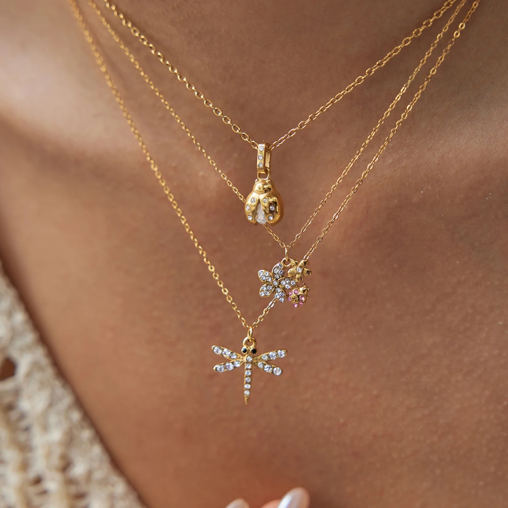 Collier Coccinelle Or pendentif