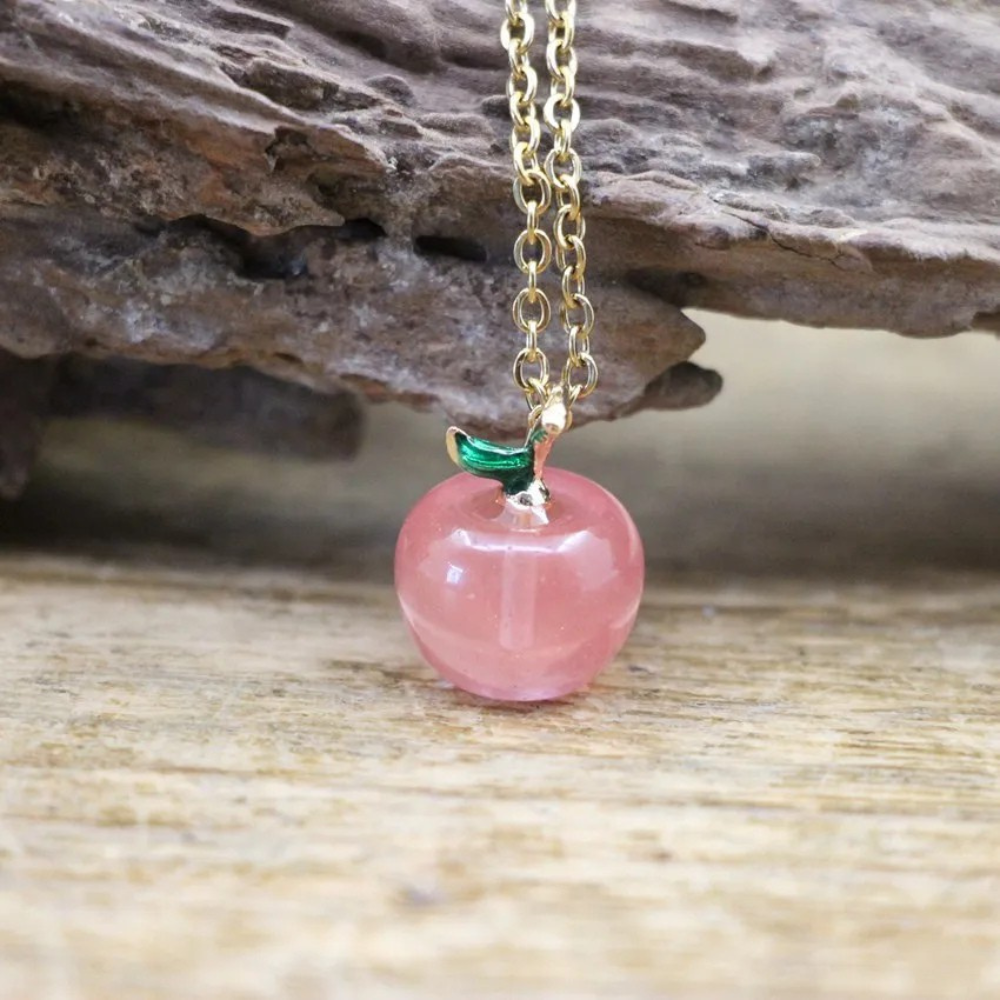 Collier Breloque Pomme rose