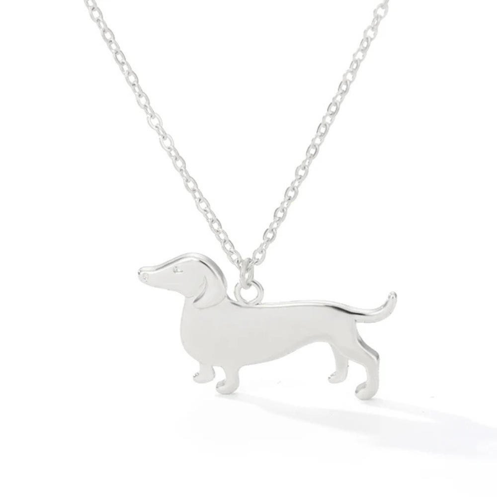 Collier Chien Saucisse argent