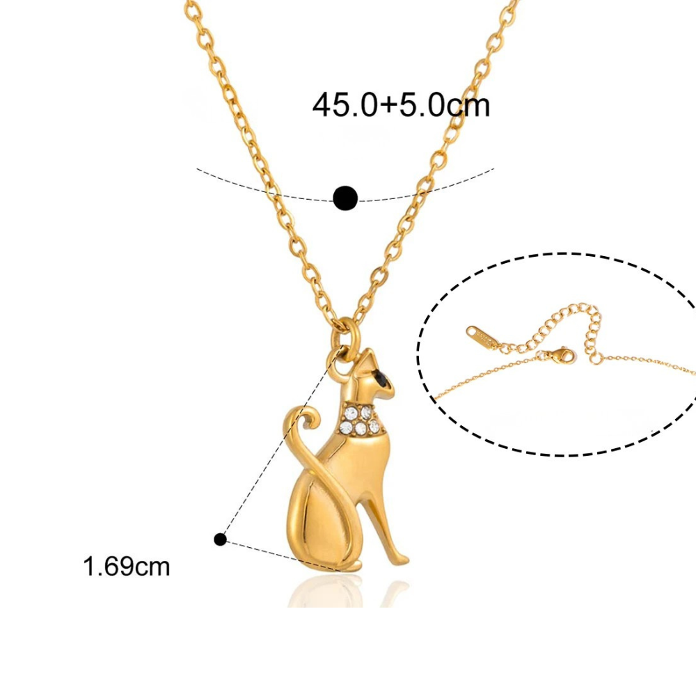 Collier Chat Élégant doré