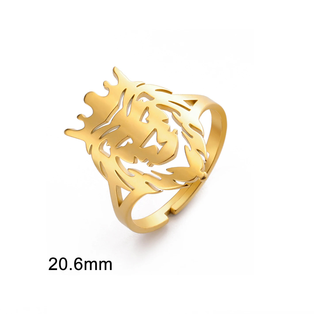 Bague Lion Couronne doré