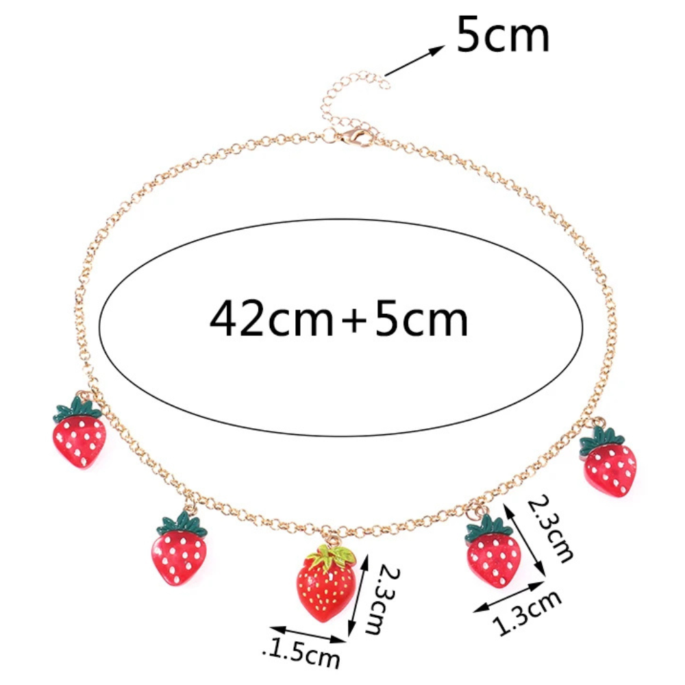 Collier breloque Fraise femme