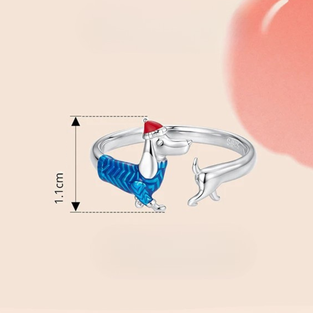 Bague Teckel Habillé acier