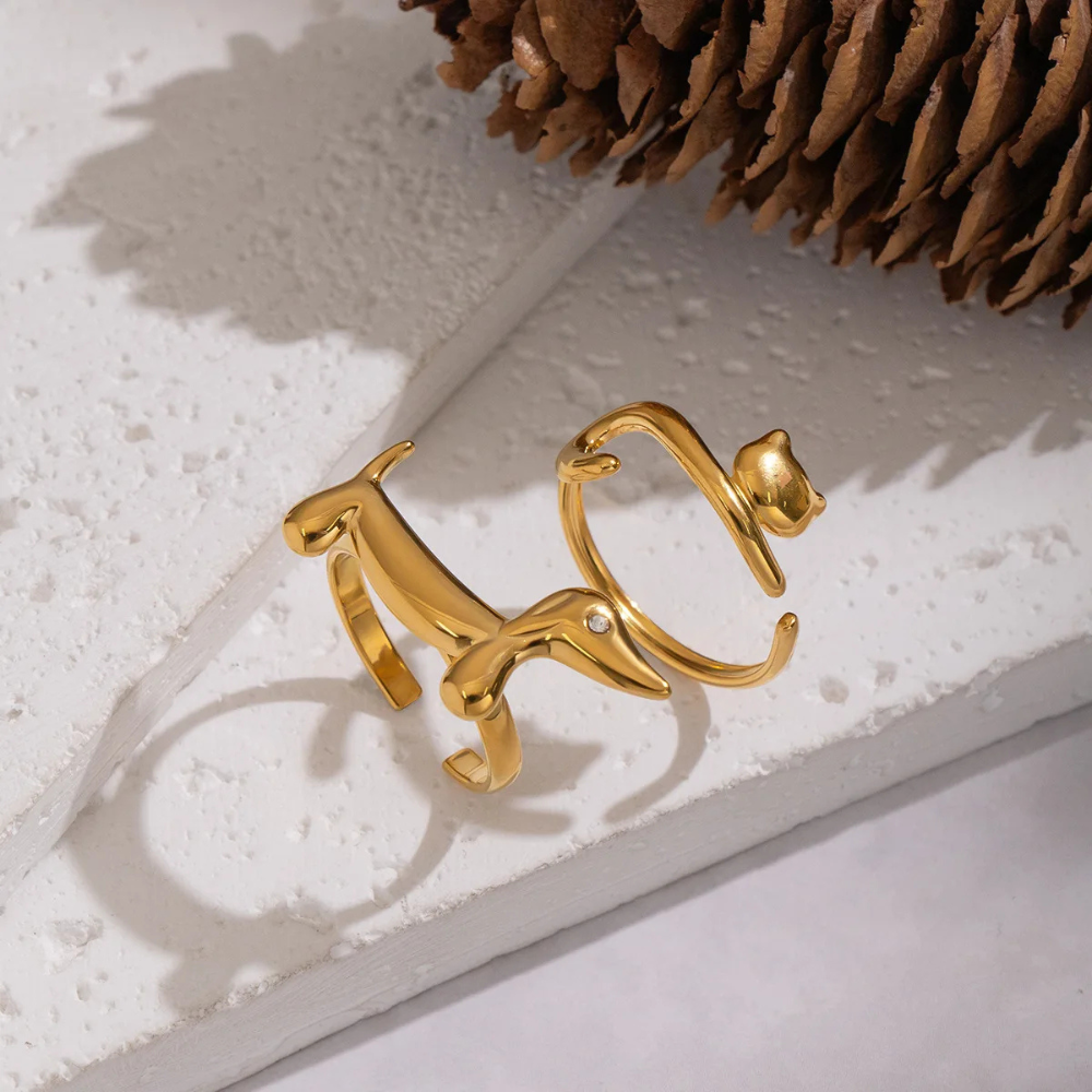 Bague Chien Minimaliste chat