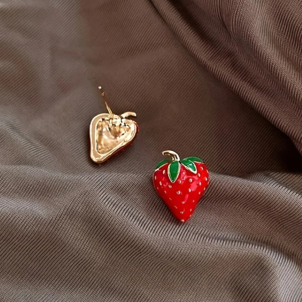 Boucles d'Oreilles Fraise rouge