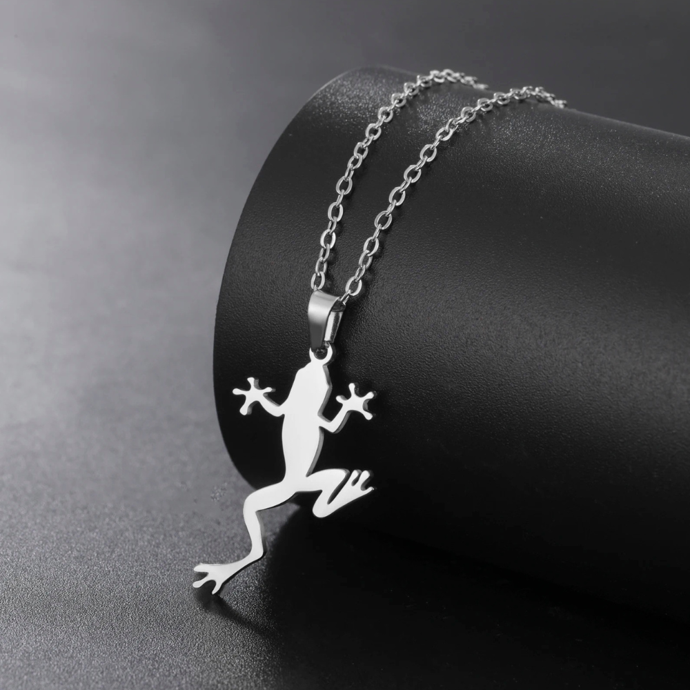 Collier Grenouille Femme acier inox