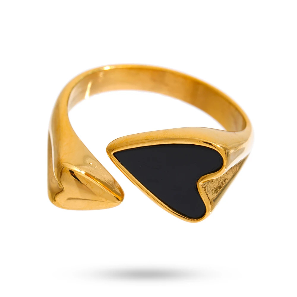 Bague Coeur Nacré noir