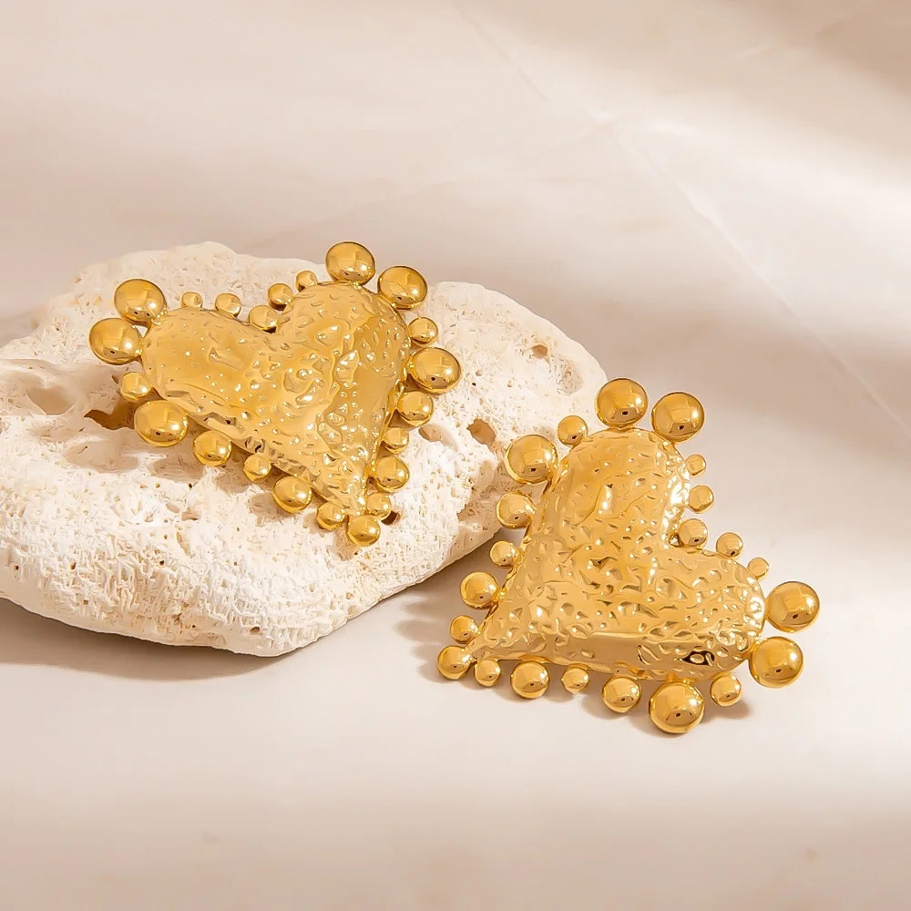 Boucles d'Oreilles Cœur acier