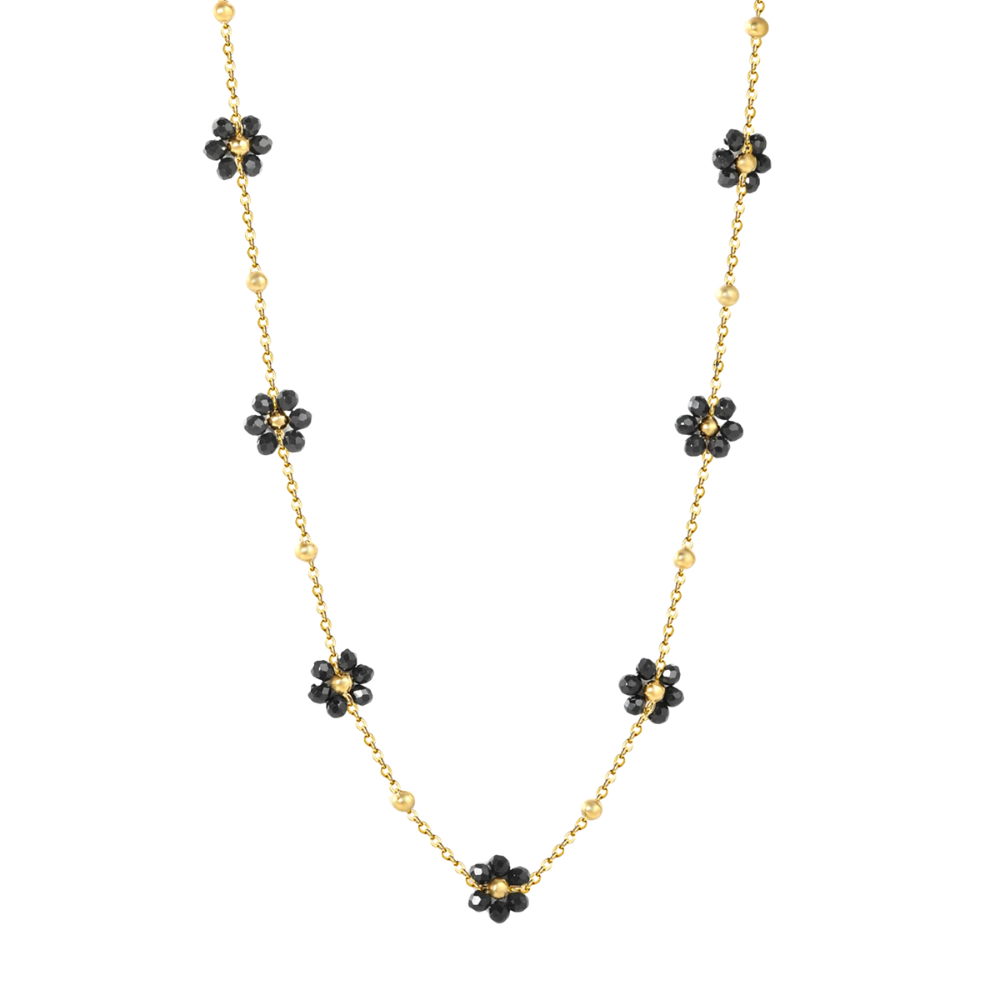 Collier Fleur Noir