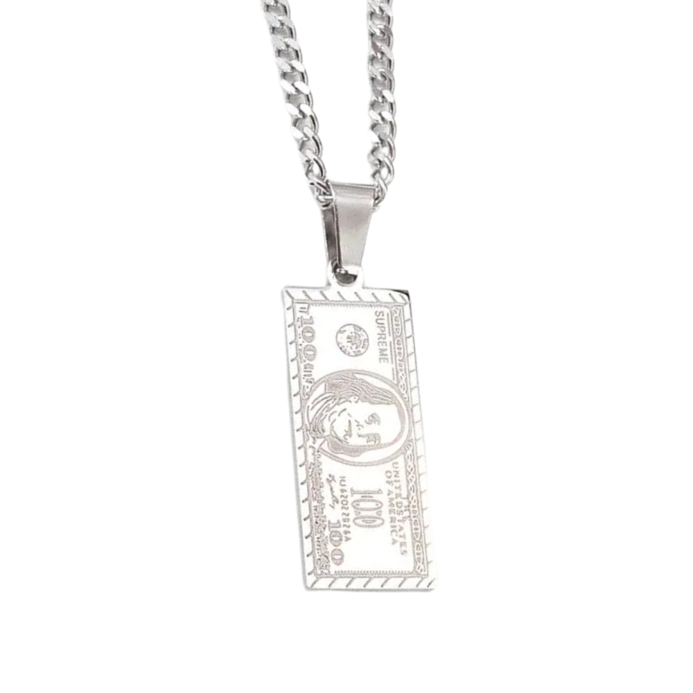 Collier Dollar Billet argent