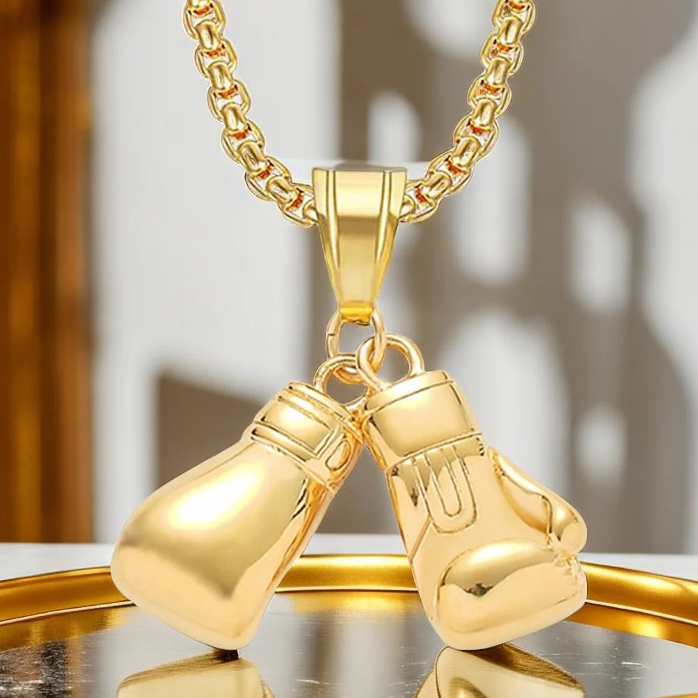 Collier Gants de Boxe Or femme