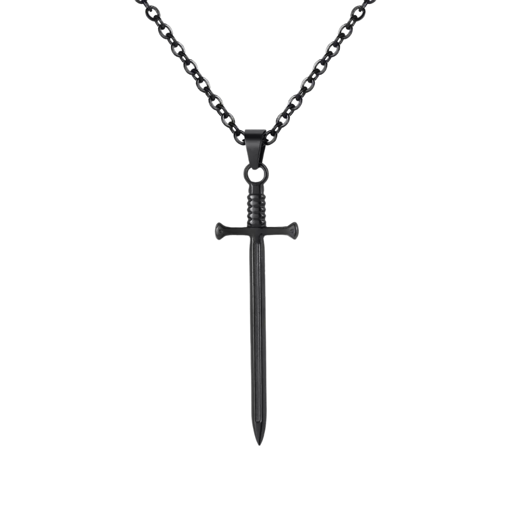 Collier Épée Homme noir